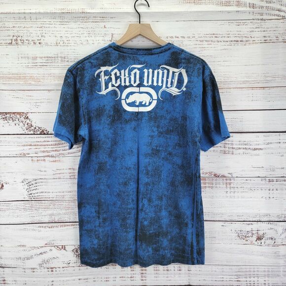 Ecko Unltd MMA Mens Size M Blue Spellout Graphic T Shirt Tee - Picture 7 of 8